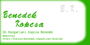 benedek kopcsa business card